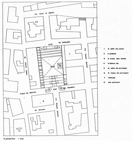 planimetria del progetto nell'area d'intervento